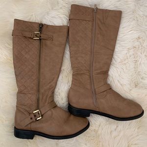 Brown knee high boots